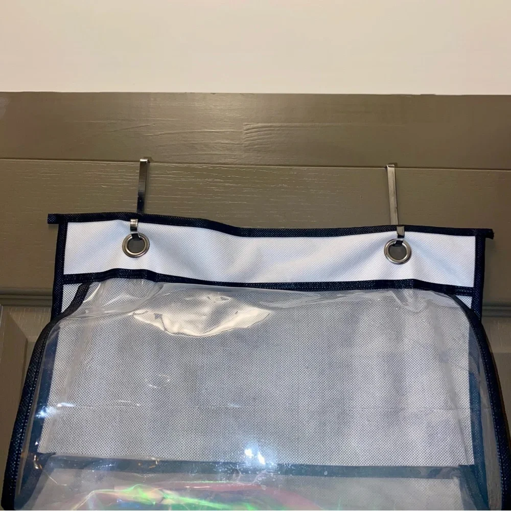 MISSLO 6 Clear Pockets Over Door Organizer for Handbags,Caps,Accessories (White)